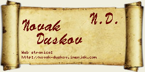 Novak Duškov vizit kartica